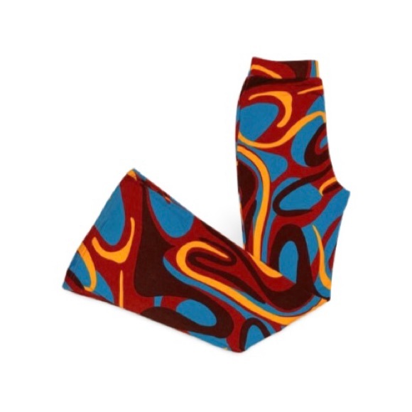 Multicolored Marble Print Flared Pants - Size Small - Picture 5 of 9